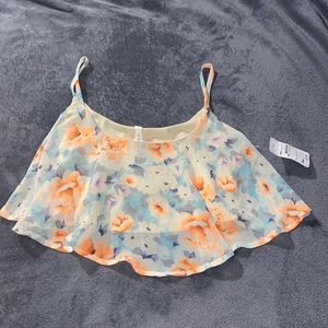 Floral Flared Crop Top